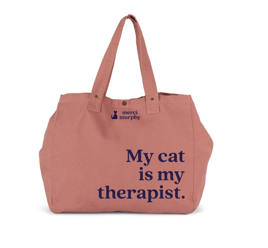 Le Murphy week-end, cabas rose - My cat is my therapist