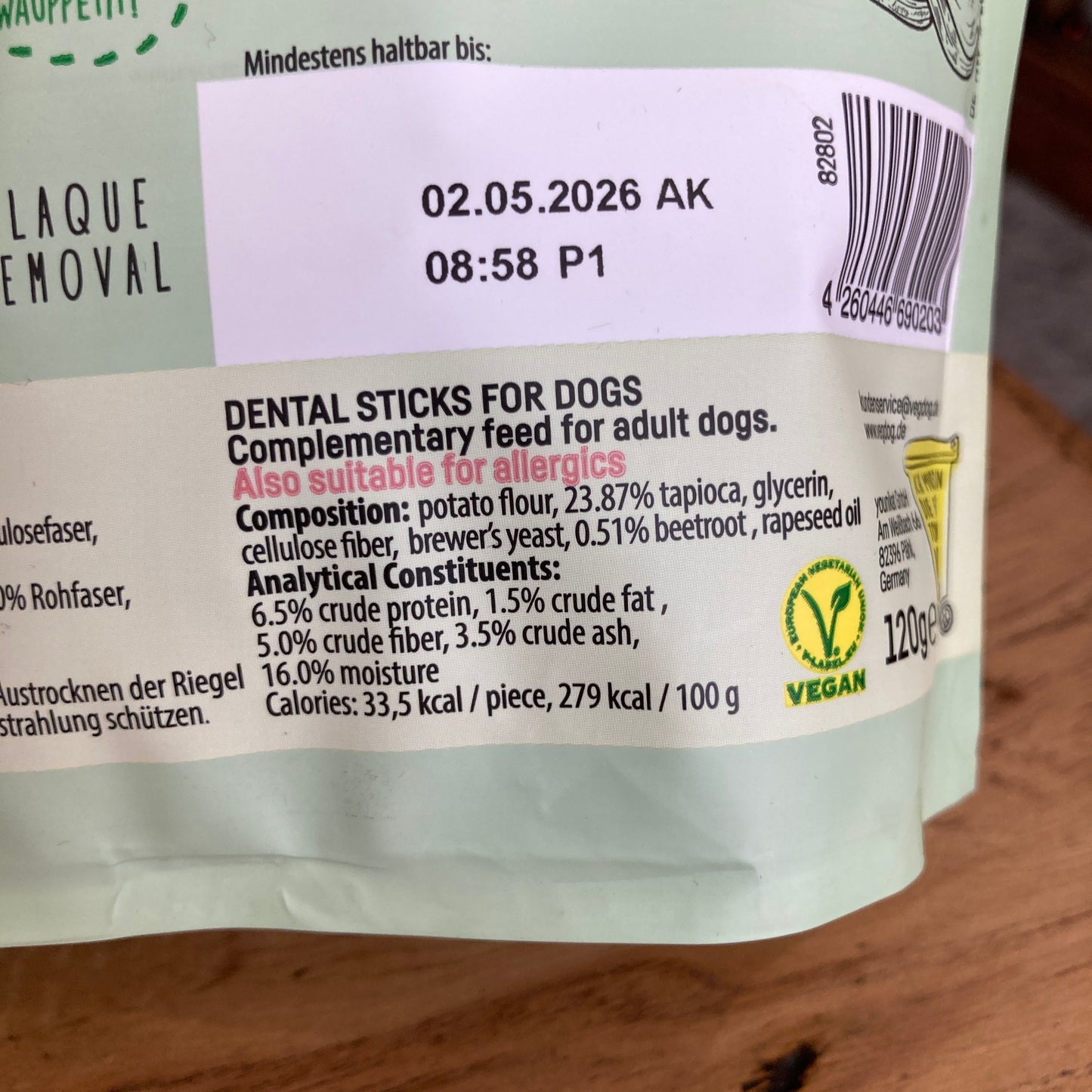 Stick dentaire vegan