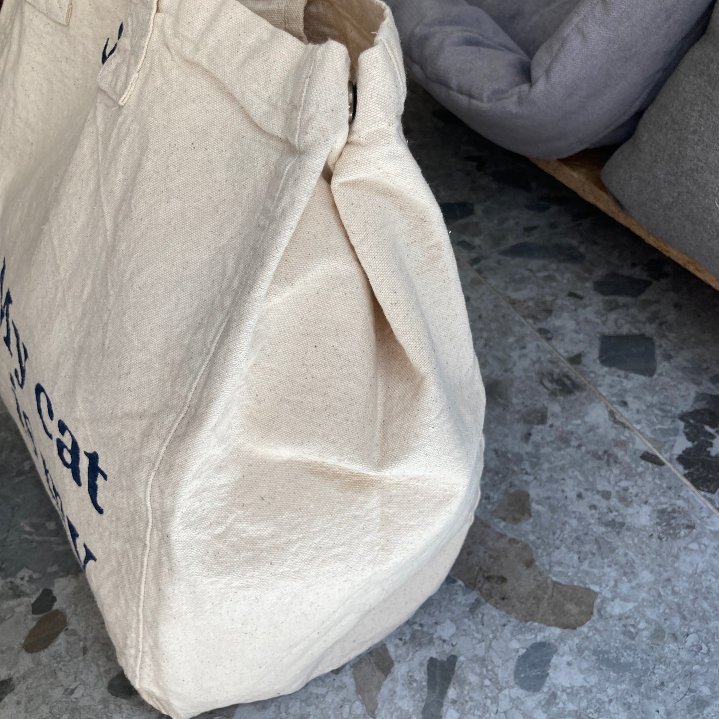 Le Murphy week-end, cabas écru - My cat is my therapist