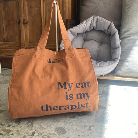 Le Murphy week-end, cabas caramel - My cat is my therapist