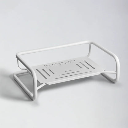 Lit design à suspension en acier et velours côtelé bronze