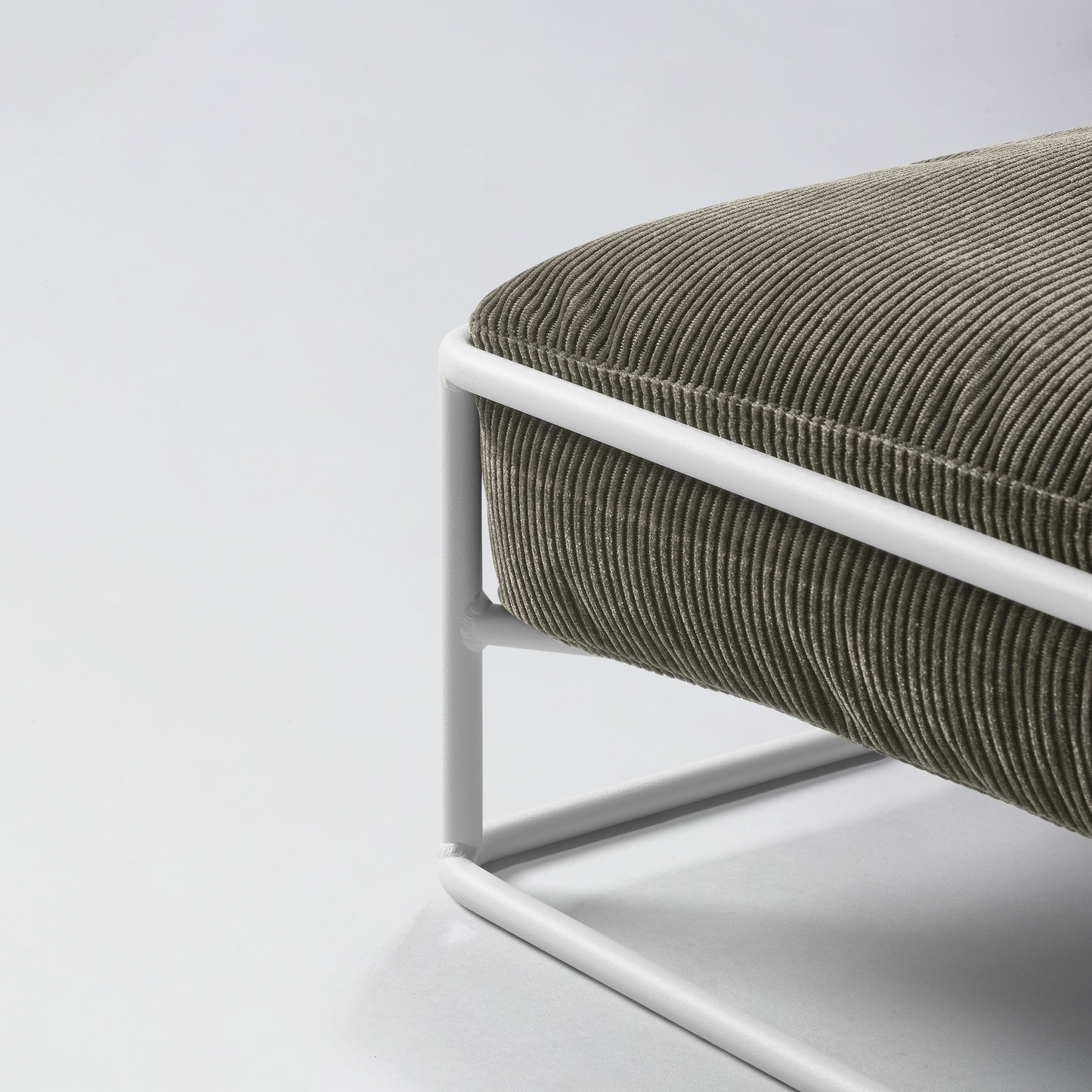 Lit design en acier et velours côtelé gris anthracite