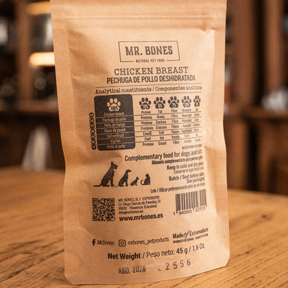 Snack sain poitrine de poulet déshydratée