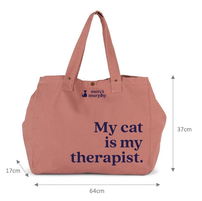 Le Murphy week-end, cabas rose - My cat is my therapist