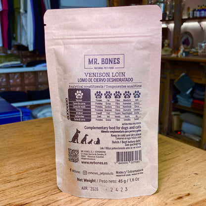 Snack sain longe de cerf déshydratée