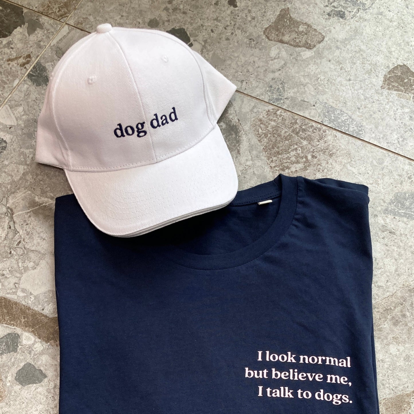 Casquette dog dad blanche