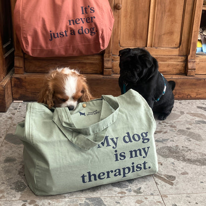 Le Murphy week-end, cabas vert - My dog is my therapist