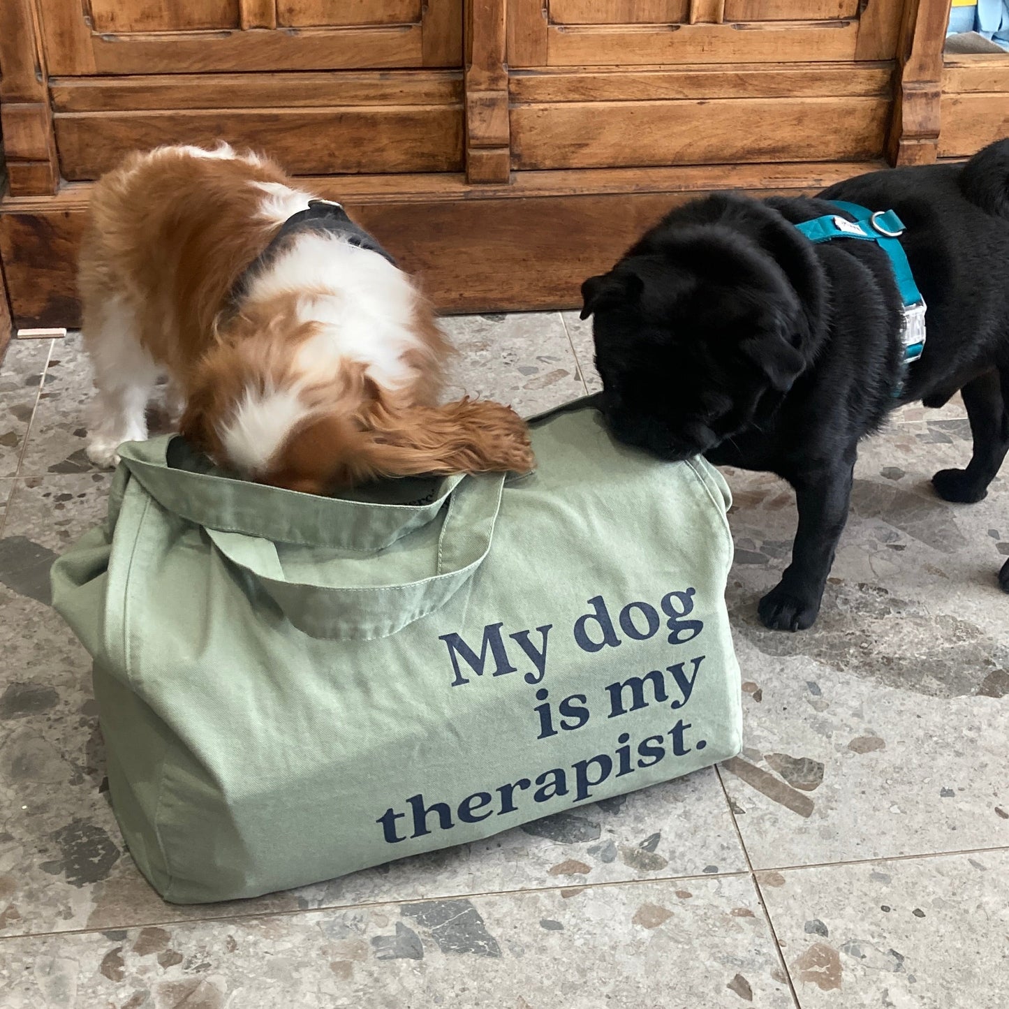 Le Murphy week-end, cabas vert - My dog is my therapist