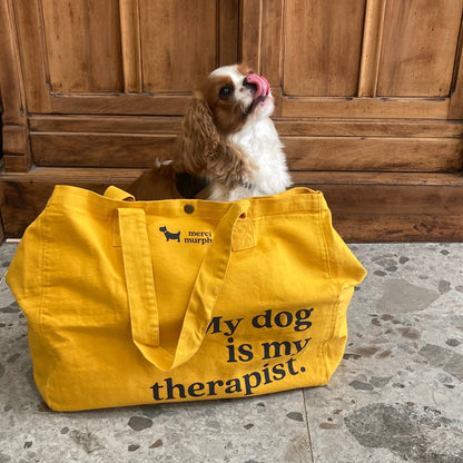 Le Murphy week-end, cabas jaune - My dog is my therapist