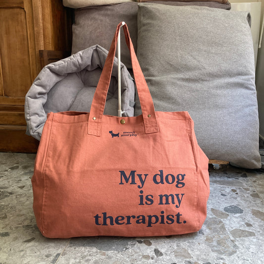 Le Murphy week-end, cabas rose - My dog is my therapist
