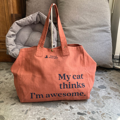 Le Murphy week-end, cabas rose - My cat thinks I'm awesome
