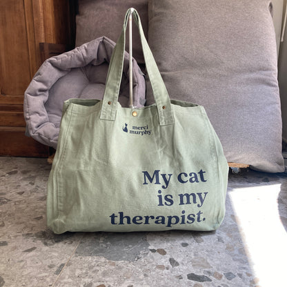 Le Murphy week-end, cabas vert - My cat is my therapist