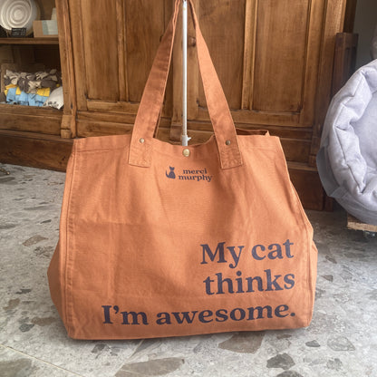 Le Murphy week-end, cabas caramel - My cat thinks I'm awesome