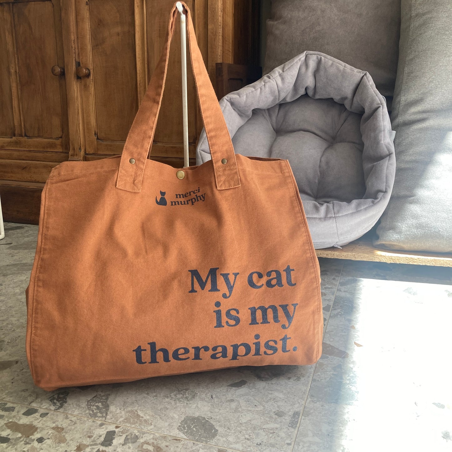 Le Murphy week-end, cabas caramel - My cat is my therapist
