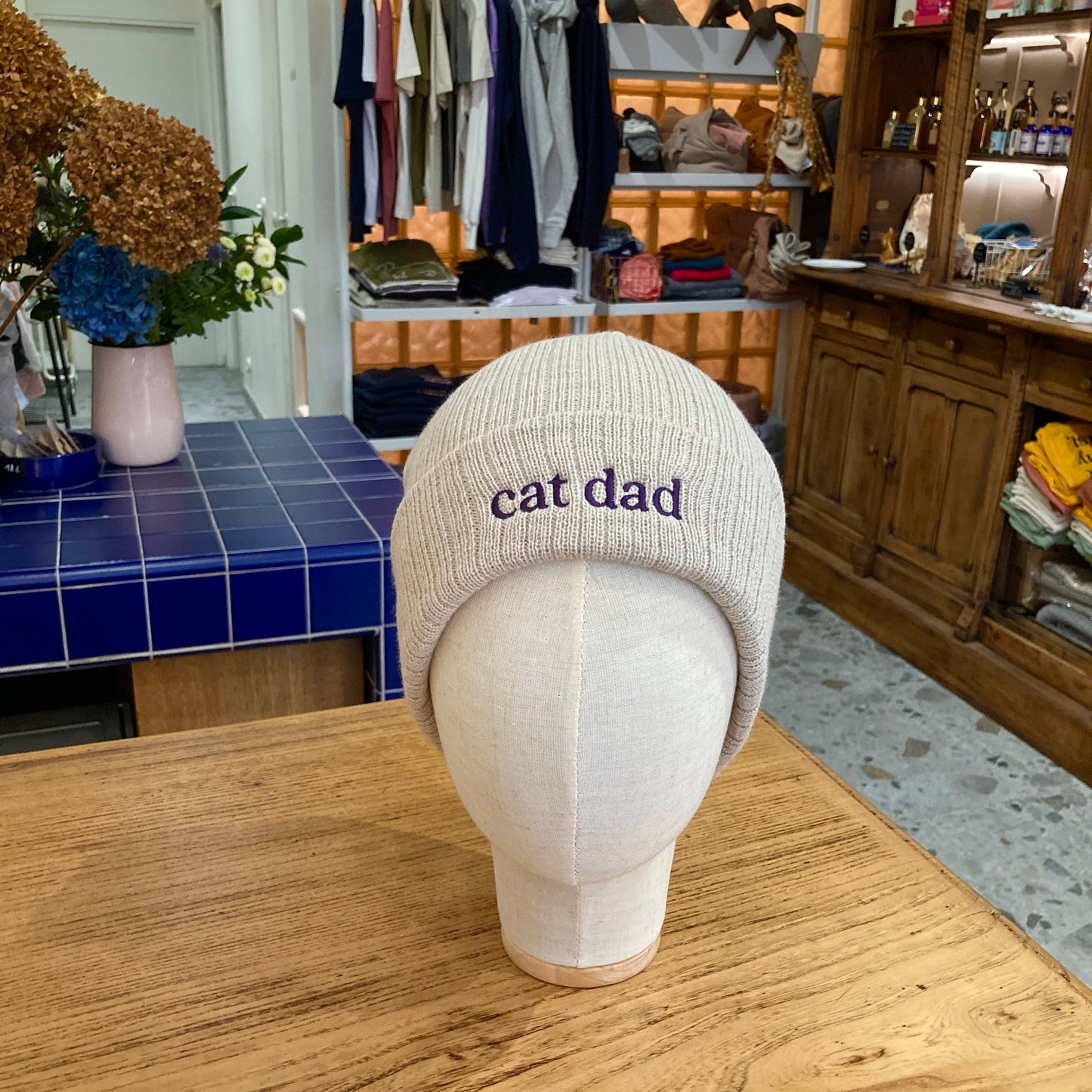 Bonnet Cat dad beige